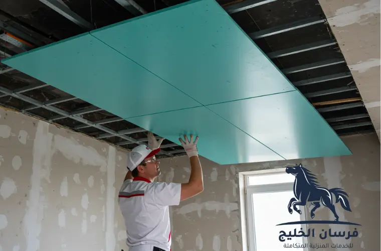 تركيب الواح الجبس في السقف