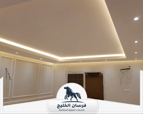شركة تركيب جبس بورد في أم القيوين 0547761153 فرسان الخليج ديكورات جبس بورد فاخرة في ام القيوين بتصميم انسيابي وإضاءة مخفية راقية